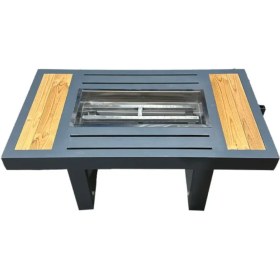 تصویر آتشدان مستطیل دور چوب 