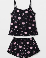 تصویر تاپ و شورتک ساتن مدل خرسی 