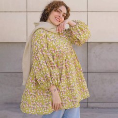 تصویر مانتو عروسکی حانی گلی مدل بهار سبز 