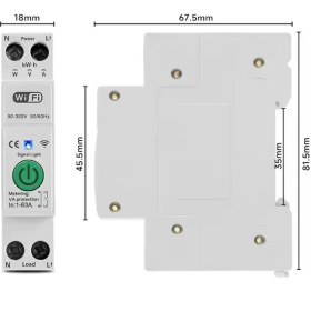 تصویر فیوز مینیاتوری هوشمند TUYA مدل 1P-63A 