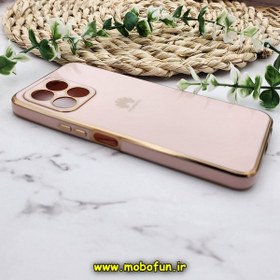 تصویر قاب گوشی Honor X6 4G - Honor X8 5G هوآوی طرح ژله ای مای کیس گلد لاین دور طلایی محافظ لنز دار گلبهی کد 55 