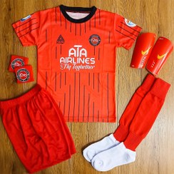 تصویر کیت 6 تیکه فوتبالی پسرانه تراکتور طرح ۲۰۲۶ حسین زاده و شجاع 