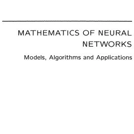 خرید و قیمت دانلود کتاب Mathematics of Neural Networks: Models ...