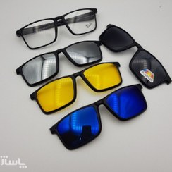 تصویر عینک طبی مگنتی کاوردار رای بن Ray Ban با 4 کاور آفتابی کد 2313 