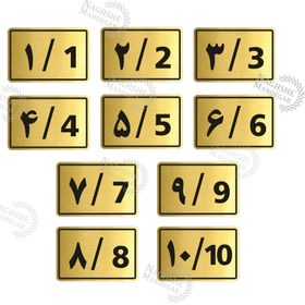 تصویر پلاک اعداد طرح مستطیل مجموعه 10 عددی 