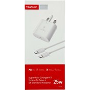 تصویر شارژر دیواری 25 وات ترانیو مدل T-SA3C به همراه کابل شارژ Type-C TRANYOO T-SA3C 25W Wall Charger And Type-C Cable