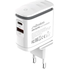 تصویر شارژر دیواری سیبراتون مدل S-W2225i-PD توان 25 وات Sibraton S-W2225i-PD Wall Charger