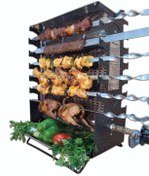 تصویر کباب پز گازی ایستاده دو طرفه ۱۴ سیخ بدون دود آپارتمانی ضیافت 