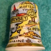 تصویر انگشتانه قدیمی کلکسیونی چینی انگلیسی آکبند با طرح Jersey 