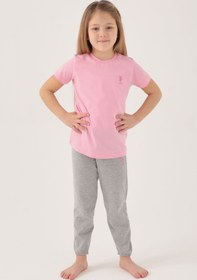 تصویر ست پیژامه و لباس خواب دخترانه یو اس پلو اورجینال دخترانه صورتی U.S. Polo Assn. US1449-C 