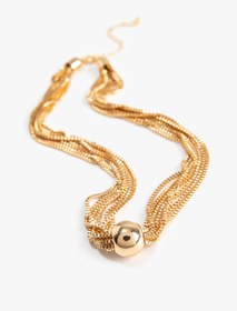 تصویر خرید اینترنتی گردنبند زنانه طلایی کوتون 4WAK70144AA Zincir Kolye Çok Katlı Geometrik Charm Detaylı