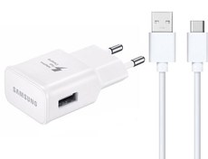 تصویر شارژر سامسونگ 15 وات + کابل تایپ سی Samsung 15W Adaptive Fast Charging + USB-C Cable