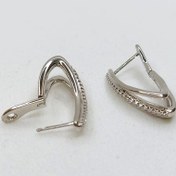 تصویر گوشواره زنانه نگین دار ژوپینگ مدل XUPING3737 طرح نیمه لوزی 