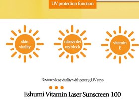 تصویر ضد آفتاب ویتامین Laser Sunscreen 100 Sun Cream - 70g (SPF50+ PA+++) برند Eshumi ساخت کره جنوبی 