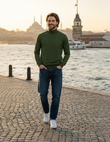 تصویر بافت و پلیور مردانه خاکی Pulltonic | T207-03 اورجینال 