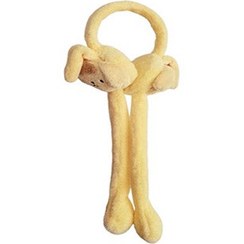 تصویر گوش گیر پشمی پمپی طرح سگ زرد 