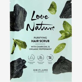 تصویر اسکراب سر ذغال و نعناع لاونیچر LOVE NATURE Purifying Hair Scrub with Charcoal & Organic Peppermint