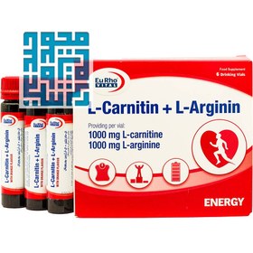 تصویر ویال ال کارنیتین و ال آرژنین یوروویتال |۶ عدد|موثر در عضله سازی ا Eurho Vital L Carnitin And L Arginin 6 Drinking Vials Eurho Vital L Carnitin And L Arginin 6 Drinking Vials