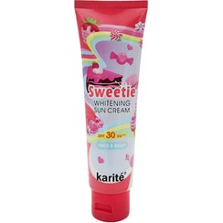 تصویر کرم سفید کننده و ضد آفتاب صورت و بدن مدل Sweetie کاریته Karite Sweetie Whitening Sun Cream Face And Body