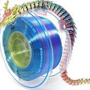تصویر فیلامنت پرینتر سه بعدی سه رنگ ابریشمی یوسو - Red Blue Gold Yuso Tricolor Silk PLA 3D printer filament