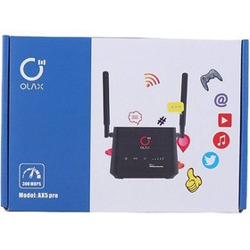 تصویر مودم سیم کارت خور 3G/4G اولاکس مدل AX5 PRO با باطری ا Olax Ax5 Pro 4g lte Router With Battery Olax Ax5 Pro 4g lte Router With Battery