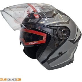 تصویر کلاه کاسکت ردلاین بدون فک مدل 965 رنگ طوسی Redline Helmet without Jaws Model 965 Gray