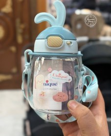 تصویر لیوان آبخوری نی‌دار یونیک Unique با سوپاپ ضدچکه - آبی 