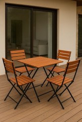 تصویر میز و صندلی تاشو چوبی 