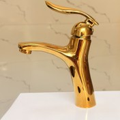 تصویر شیر روشویی اسناپل مدل رُهام طراحی مدرن با بدنه برنجی 