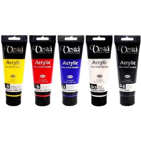 تصویر رنگ اکریلیک وستا 75 میل کد 53 و 66 و 68 