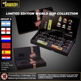 تصویر پکیج دستگاه پاد برو با کارتریج لیمیتد ادیشن جام جهانی قطر | package pod bro + cartridge world cup 