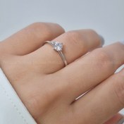 تصویر انگشتر تک نگین زنانه کد ۴۰۳۳ 