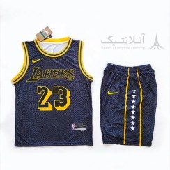 تصویر ست بسکتبالی اورجینال لیکرز Lakers طلایی مشکی تایلندی 