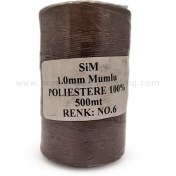 تصویر دوک نخ موم دار سیم (SIM) سایز 1 رنگ قهوه ای 