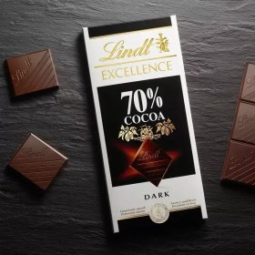 تصویر شکلات تخت تلخ کارامل با نمک دریایی لینت 100 گرمی lindt excellence dark caramel sea salt chocolate bar 100 gr