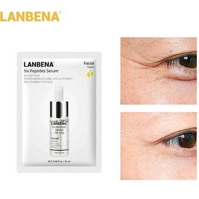 تصویر ماسک صورت نقابی سرم طلا و پپتید لانبنا Lanbena Peptide and Golg Serum Facial Mask