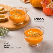 تصویر کاسه سوپ خوری شیشه ای جفتی لیمون کد ۲۳۳۰ 