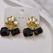 تصویر گوشواره گل رنگی - مشکی 