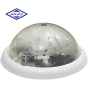 تصویر چراغ سقفی پلاستیکی دو لامپ گرد مدل آفتابگردان کوچک 