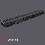 تصویر گاتر عرض 13 عمق 8 با در پوش پلاستیکی شیاری مشکی 