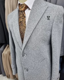 تصویر نیم پالتو طوسی 