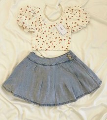 تصویر شومیز کراپ مجلسی آستین پفکی سایز ۳۶ تا ۴۰ 