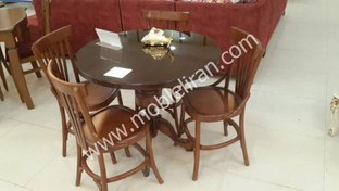 تصویر میز و صندلی ناهارخوری لهستانی ۴ نفره با چوب راش 