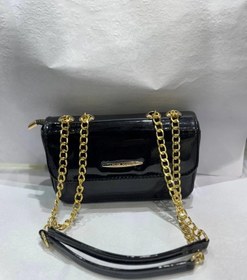 تصویر کیف پاسپورتی زنانه اسپرت ورنی زنجیر دار Women's sports patent leather chain passport bag