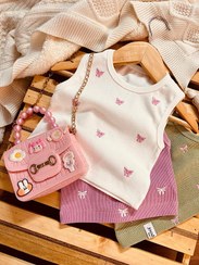 تصویر کراپ دخترانه تک پاپیون 