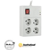 تصویر محافظ 4 خانه کامپیوتر با کابل 3 متری و مغزی سرامیکی بهداد الکتریک Four way computer Protector with 3 meter cable and ceramic core Behdad Electric