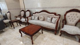 تصویر مبل کلاسیک تمام چوب راش گندم 