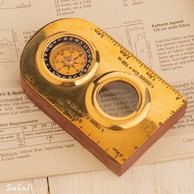 تصویر قطب نما، ذره بین، خط کش دکوری 