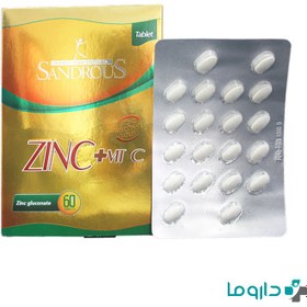 تصویر قرص زینک گلوکونات و ویتامین ث سندروس 2024/07 ا Zinc Gluconate and Vitamin C Zinc Gluconate and Vitamin C
