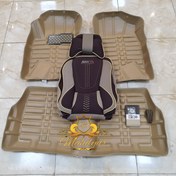 تصویر روکش صندلی خودرو پژو پرشیا قدیم آردی طرح طبی گوچی پک کامل پارچه جودون برزنت سنگین (پرند روکش) - کرم وسط قهوه‌ای 